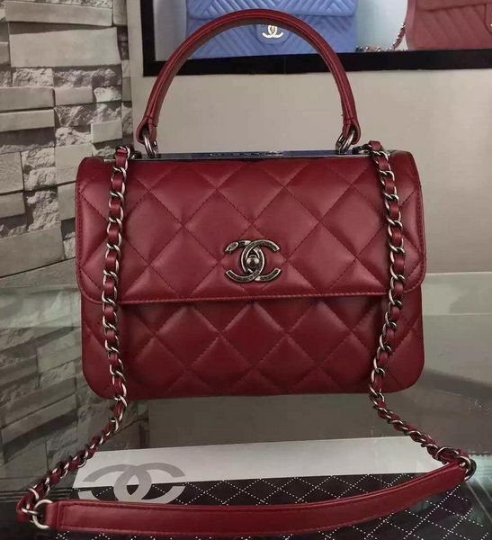 Chanel Classic Top Flap Bag Burgundy Original Leather A98079 Silver HY20490Lp50