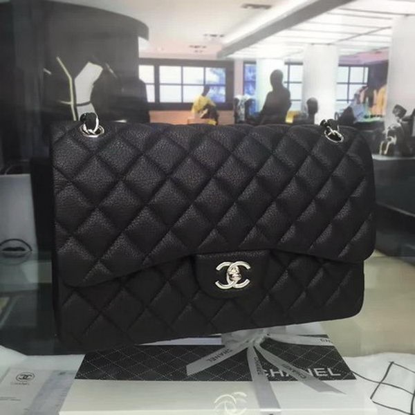 Chanel Classic Top Flap Bag Original Deerskin Leather CHA5212 Black HY5479Yv36
