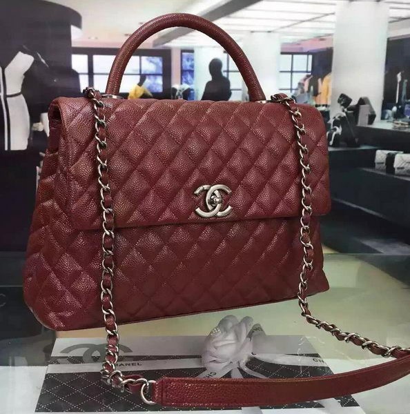 Chanel Classic Top Flap Bag Original Leather A98080 Burgundy HY26071ea89