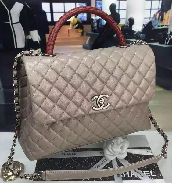 Chanel Classic Top Flap Bag Original Leather A98080 Grey HY7173ER88