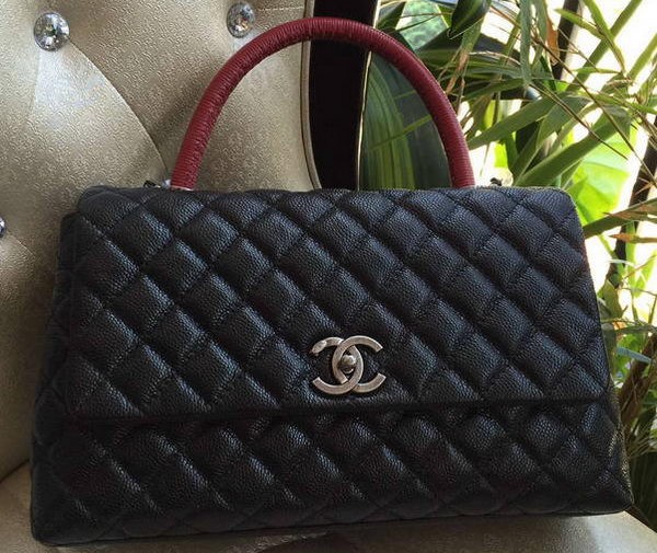 Chanel Classic Top Handle Bag Original Cannage Pattern A95168 Black&Red HY11046CI68