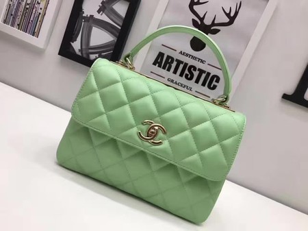 Chanel Classic Top Handle Bag Original Sheepskin Leather A92991 Green HY22977bW68