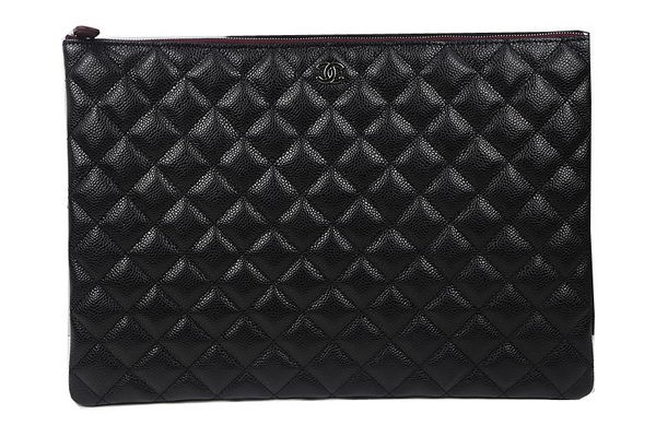 Chanel Clutch Bag Black Original Cannage Pattern A69254 A69253 A69252 Silver HY24870Lp50