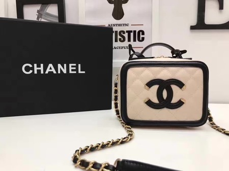 Chanel Cosmetic Bag Original Cannage Pattern A93341 Apricot&Black HY14844KX22