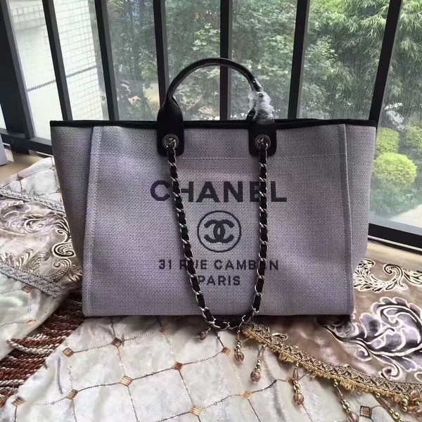 Chanel Deauville Tote Bag Original Canvas Leather A68047-12 HY24625nU55