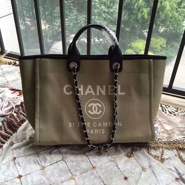 Chanel Deauville Tote Bag Original Canvas Leather A68047-14 HY23319Oj66