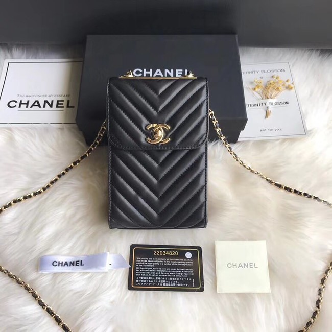 Chanel Flap Original Mobile phone bag 55698 black HY14751Af99