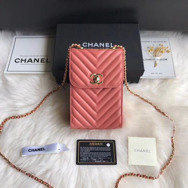 Chanel Flap Original Mobile phone bag 55698 pink HY10957Zw99