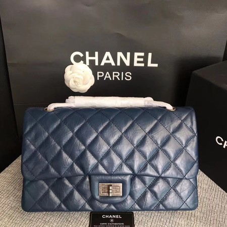 Chanel Flap Shoulder Bag Blue Original Calfskin Leather 277 Silver HY26350sf78