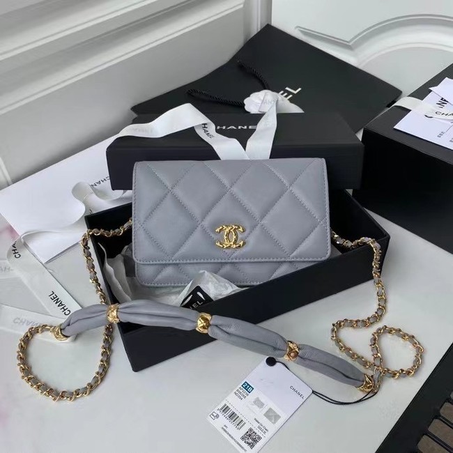 Chanel Flap Shoulder Bag mini Original leather AS2755 grey HY19582Yf79
