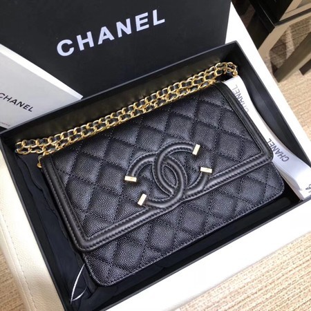 Chanel Flap Shoulder Bag Original Caviar Leather 5698 black HY7880lk46
