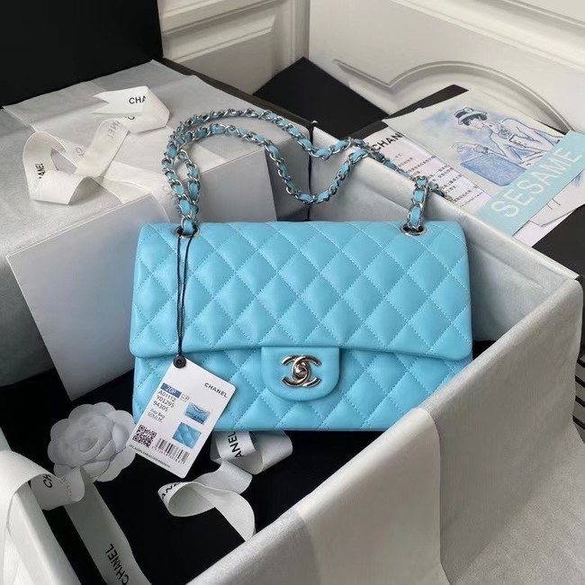 Chanel Flap Shoulder Bag Original leather 1112 sky blue HY2516xa43