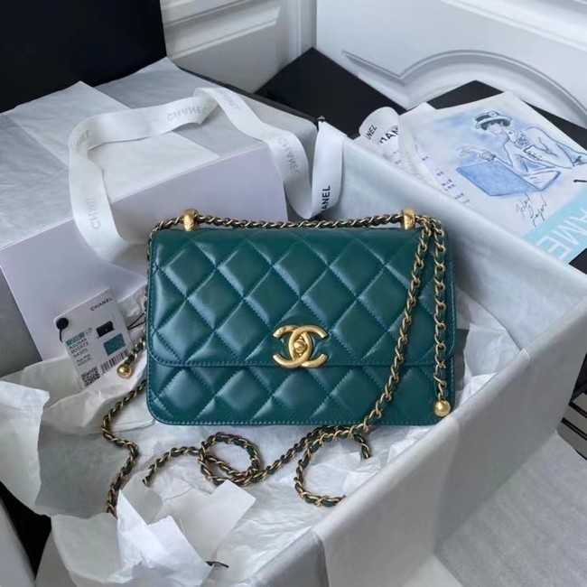 Chanel Flap Shoulder Bag Original leather AS2649 blue HY26573iv85