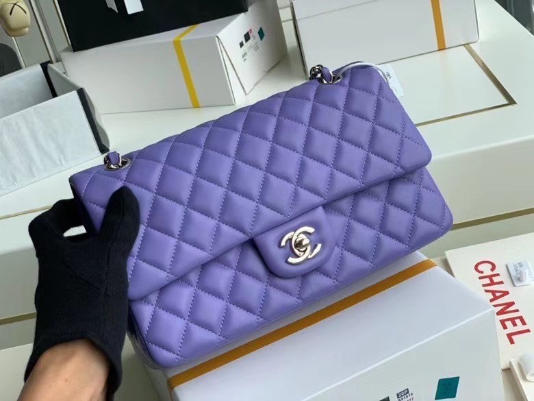 Chanel Flap Shoulder Bag Original Sheepskin leather A1112 Purple HY4741vm49