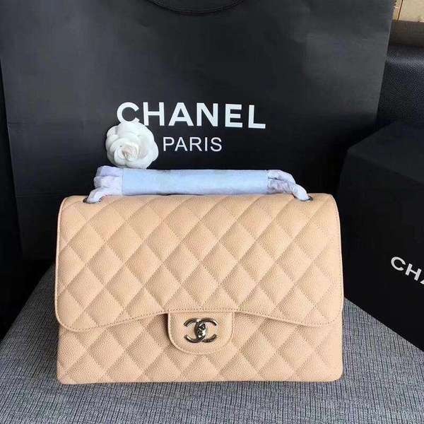 Chanel Flap Shoulder Bags Camel Original Calfskin Leather CF1113 Silver HY6027EC68
