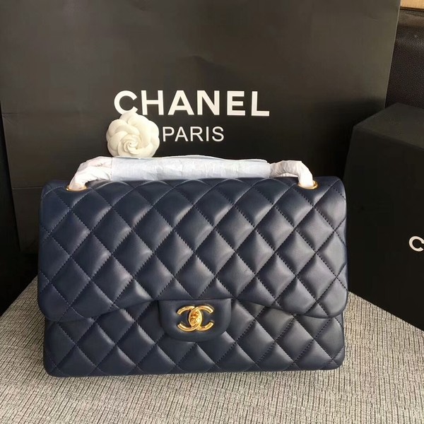 Chanel Flap Shoulder Bags Dark Blue Original Lambskin Leather CF1113 Glod HY21690lU52