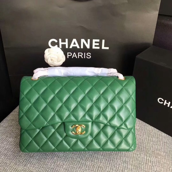 Chanel Flap Shoulder Bags Green Original Lambskin Leather CF1113 Glod HY18356qM91