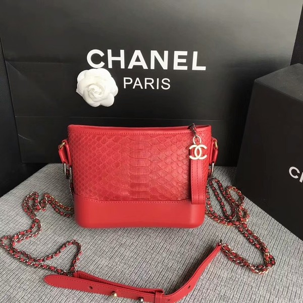 Chanel Gabrielle Mini Shoulder Bag Original Python Leather 8122A Red HY22178cP15