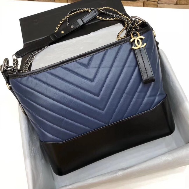 CHANEL GABRIELLE Original leather Hobo Bag A93842 blue&black HY12159CD62