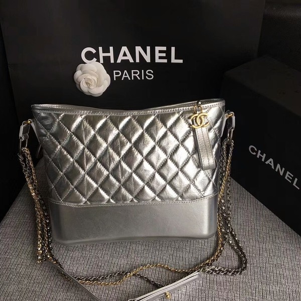 Chanel Gabrielle Shoulder Bag Original Calfskin Leather A93842 Silver HY11915FA31