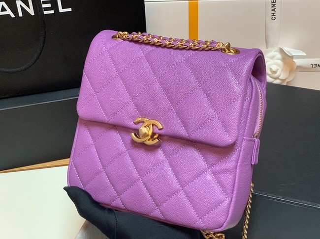 Chanel Grained Calfskin Backpack Original Leather AS3108 Lavender HY5306DS71