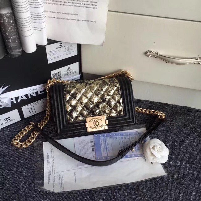 CHANEL Handbag Small BOY Original A67085 Gold-Tone Metal HY3776ED90