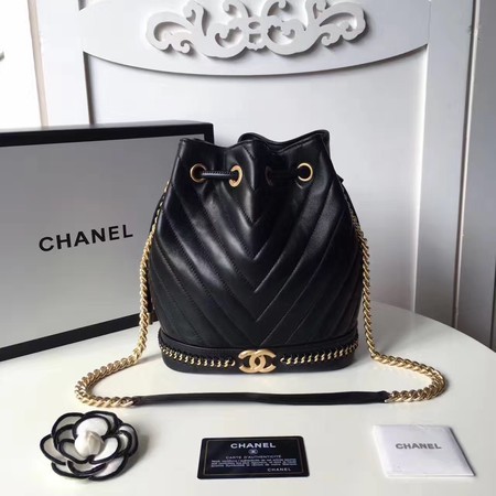 Chanel Hobo Bag Original Sheepskin Leather A94889 Black HY2021DS71