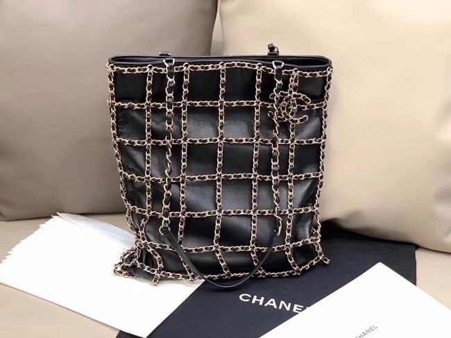 Chanel Lambskin Shopping bag AS1383 black HY26056HW50