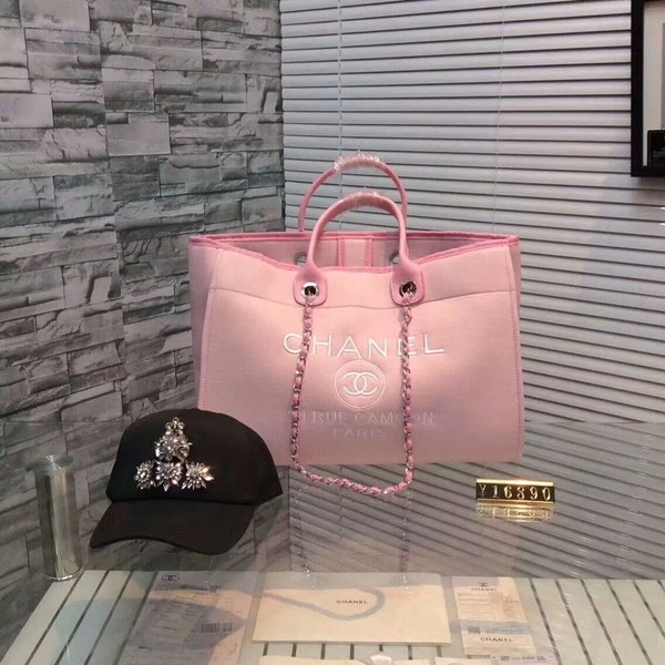 Chanel Large Canvas Tote Shopping Bag CNA1679 Light Pink HY5837UF26