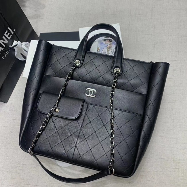CHANEL Large zip shopping bag AS1299 black HY10958Tk78