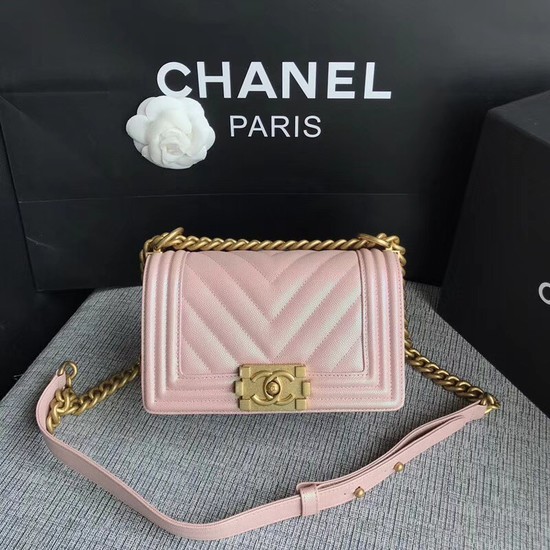 Chanel Le Boy Flap Shoulder Bag Original Caviar Leather P67085 pink Gold Buckle HY8742bW68