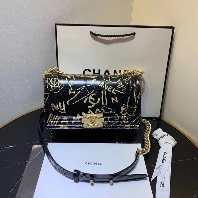 Chanel Le Boy Flap Shoulder Bag Original Leather Black TY67086 Gold HY15411Eb92