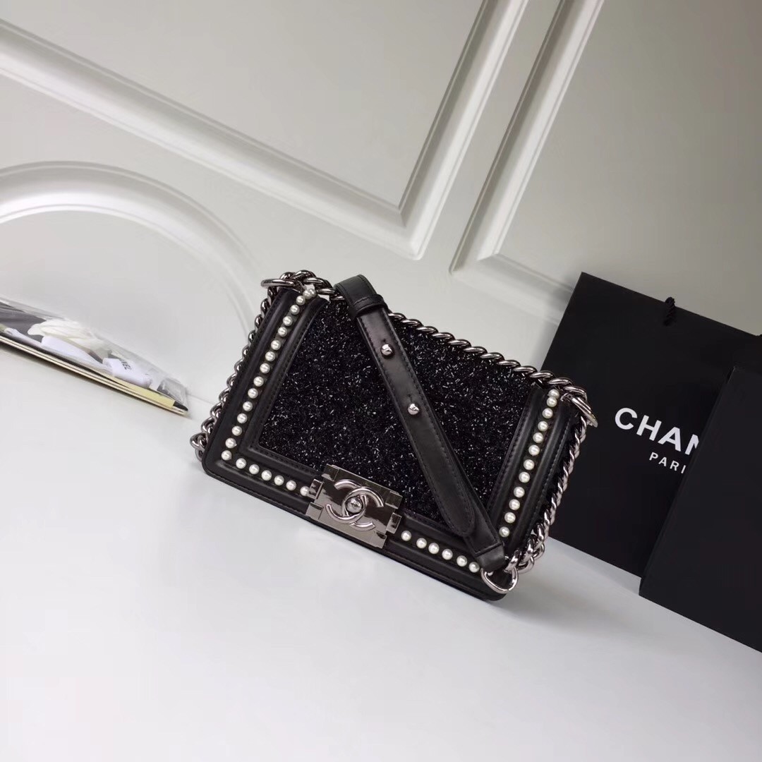 Chanel LE BOY Shoulder Bag Original A67085 black HY24505Lp50