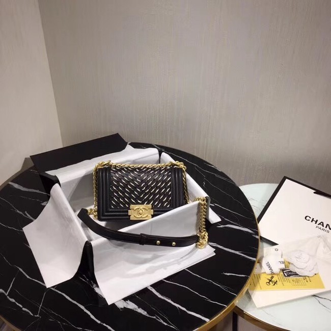 Chanel Leboy Original Calfskin leather Shoulder Bag G67085 black & gold -Tone Metal HY15827dw37
