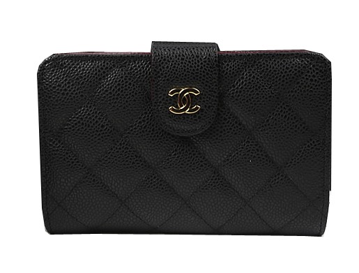 Chanel Matelasse Bi-Fold Wallet Black Original Cannage Pattern A48667 Gold HY5955dV68