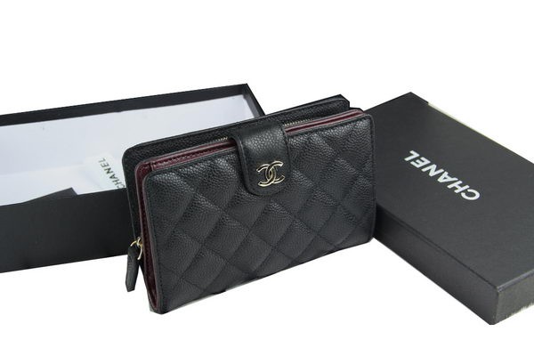 Chanel Matelasse Bi-Fold Wallet in Original Cannage Pattern A48667 Black HY14760Kn56