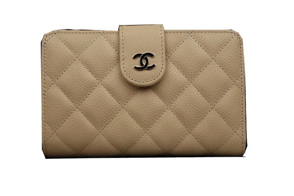Chanel Matelasse Bi-Fold Wallet Original Cannage Pattern Leater CHA48667 Apricot HY19846FT35