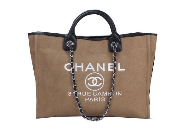 Chanel Medium Canvas Tote Shopping Bag A02042 Apricot HY22558iv85