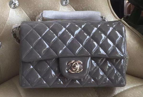 Chanel mini Classic Flap Bag Original Patent A1116 Grey HY19082Lo54