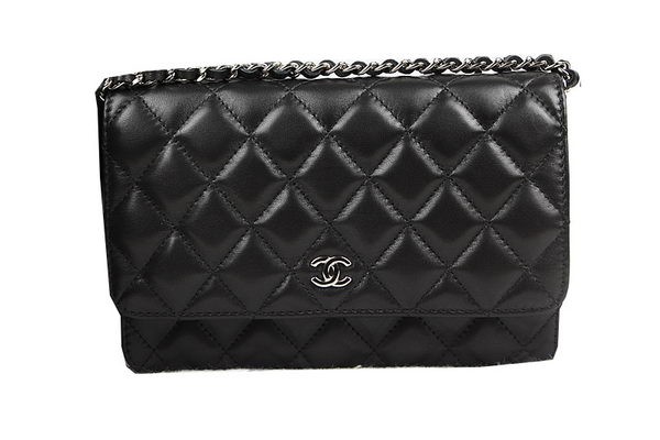 Chanel mini Flap Bag CHA33814 Black Original Sheepskin Leather Silver HY11193Pu45