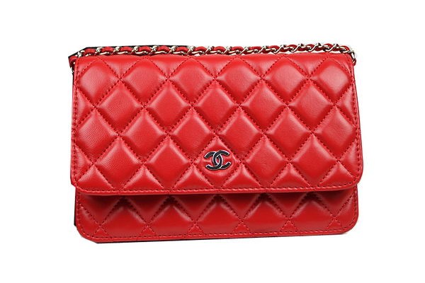 Chanel mini Flap Bag CHA33814 Red Original Sheepskin Leather Silver HY9706mm78