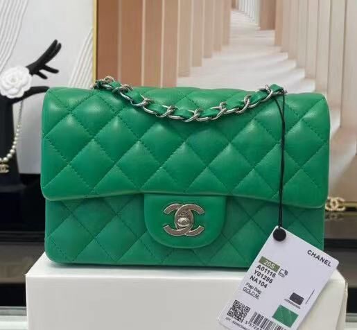 Chanel MINI Flap Bag Original Sheepskin Leather 1116 Green HY1375TV86
