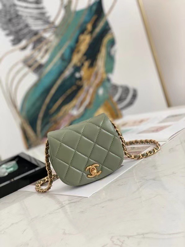 Chanel mini Flap Shoulder Bag Original leather AP2344 green HY13390Ag46