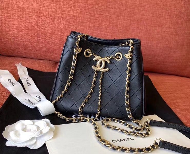 Chanel Mini Hobo Original Leather Bag CC5634 Black HY3500lk46