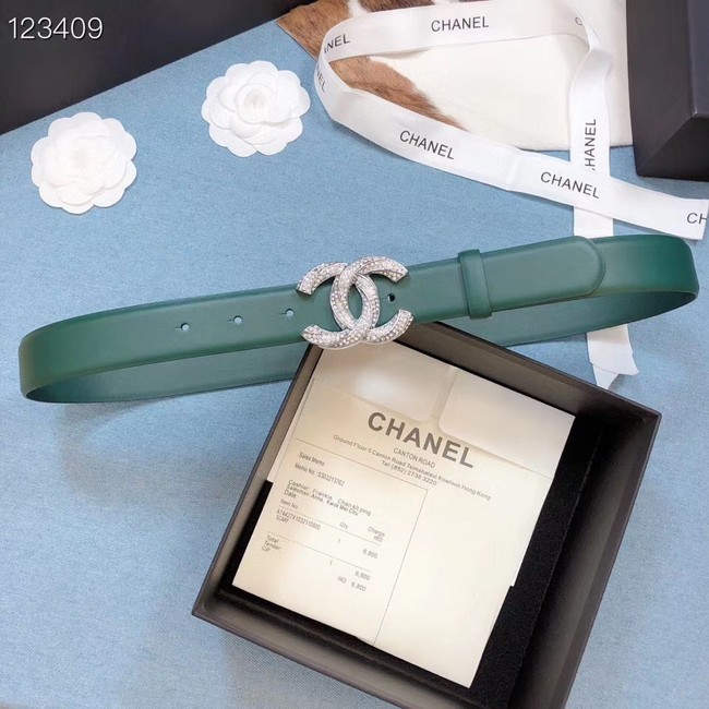 Chanel Original Calf Leather 3602 green&Silver HY25942Ym74