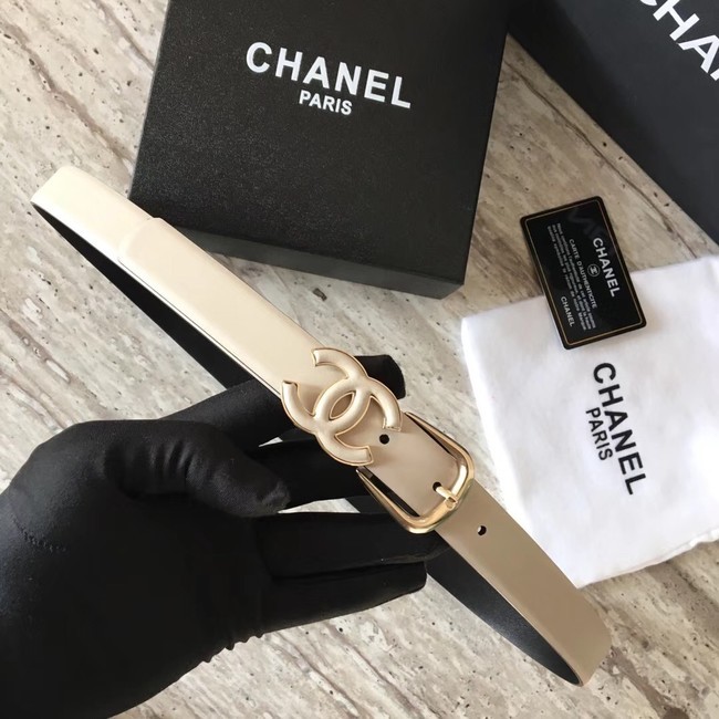 Chanel Original Calf leather Belt 56989 apricot HY900nU55