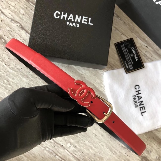 Chanel Original Calf leather Belt 56989 red HY19168io33