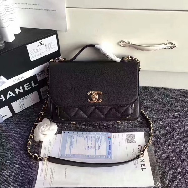 Chanel Original Calfskin Leather Shoulder Bag 8124 Black HY13456pB23