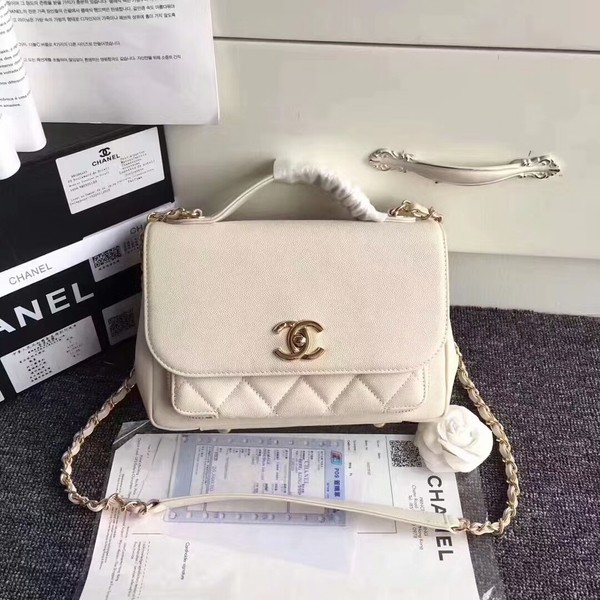 Chanel Original Calfskin Leather Shoulder Bag 8124 White HY2517yj81