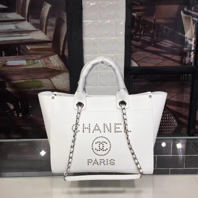Chanel original Calfskin Leather Tote Bag 78900 white HY3791HW50